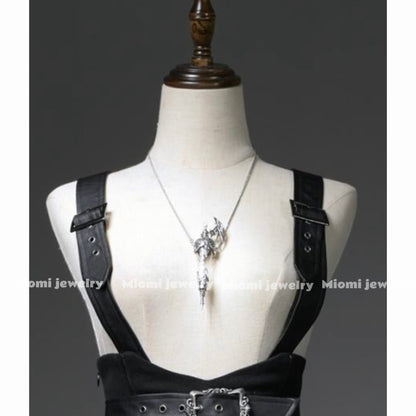 Breath of the Dragon + Original Dragon's Blood Bottle, Medieval Glass Bottle Pendant Necklace gothic  original design witchy