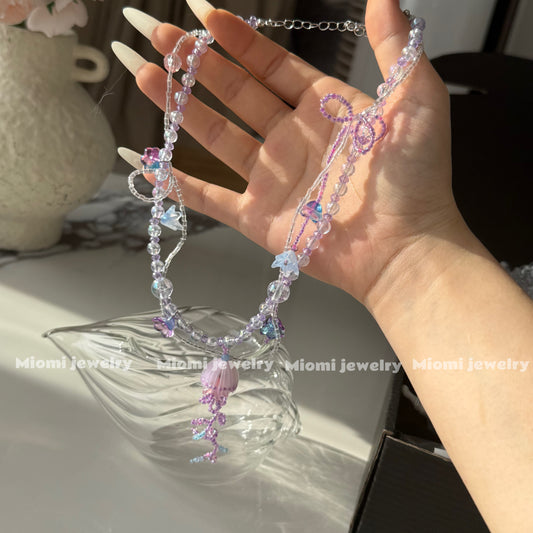 whimsical mermaid fish necklace handmade