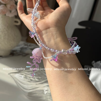 whimsical mermaid fish necklace handmade