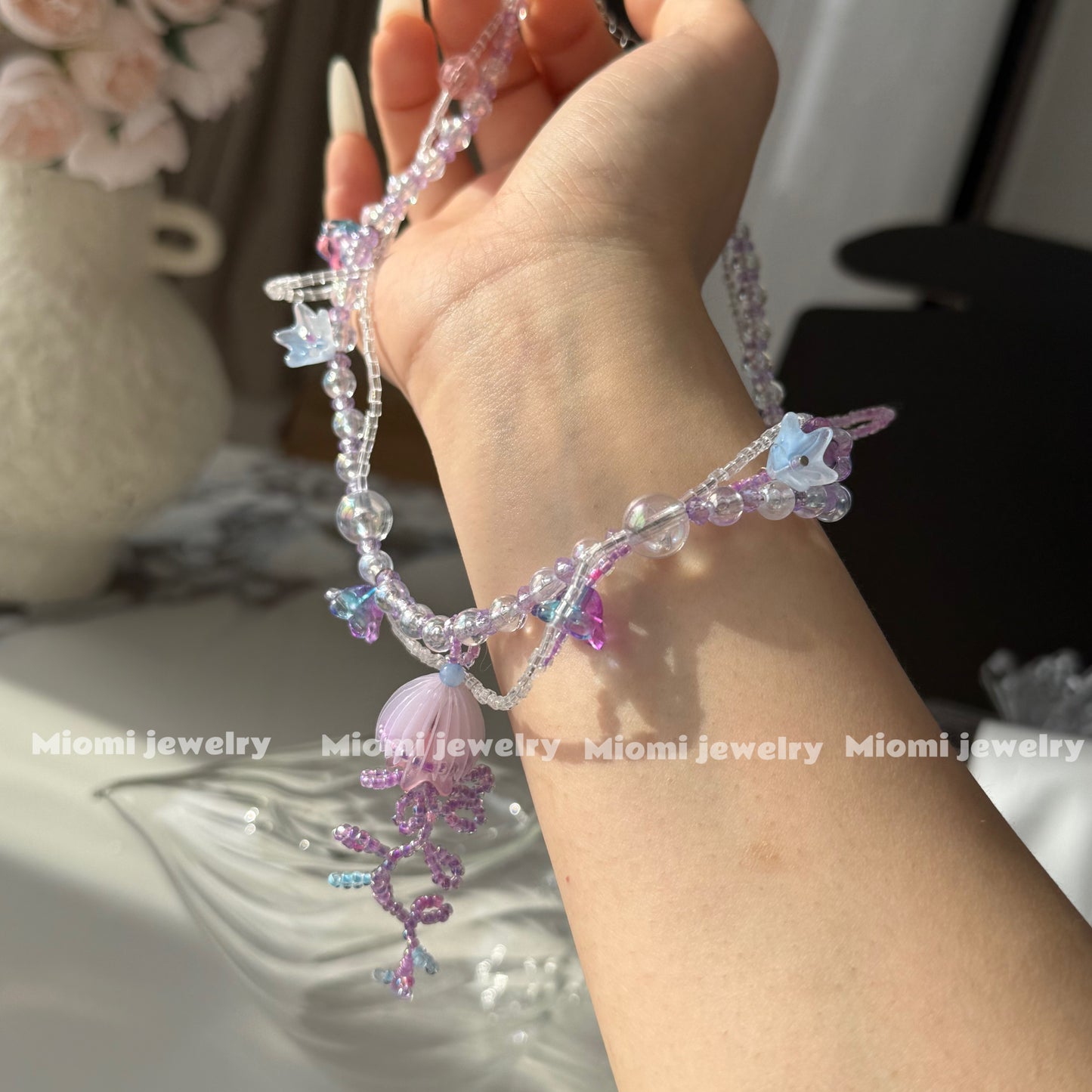 whimsical mermaid fish necklace handmade