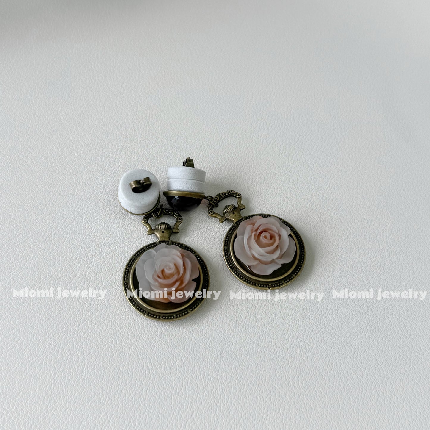 handmade vintage rose earring