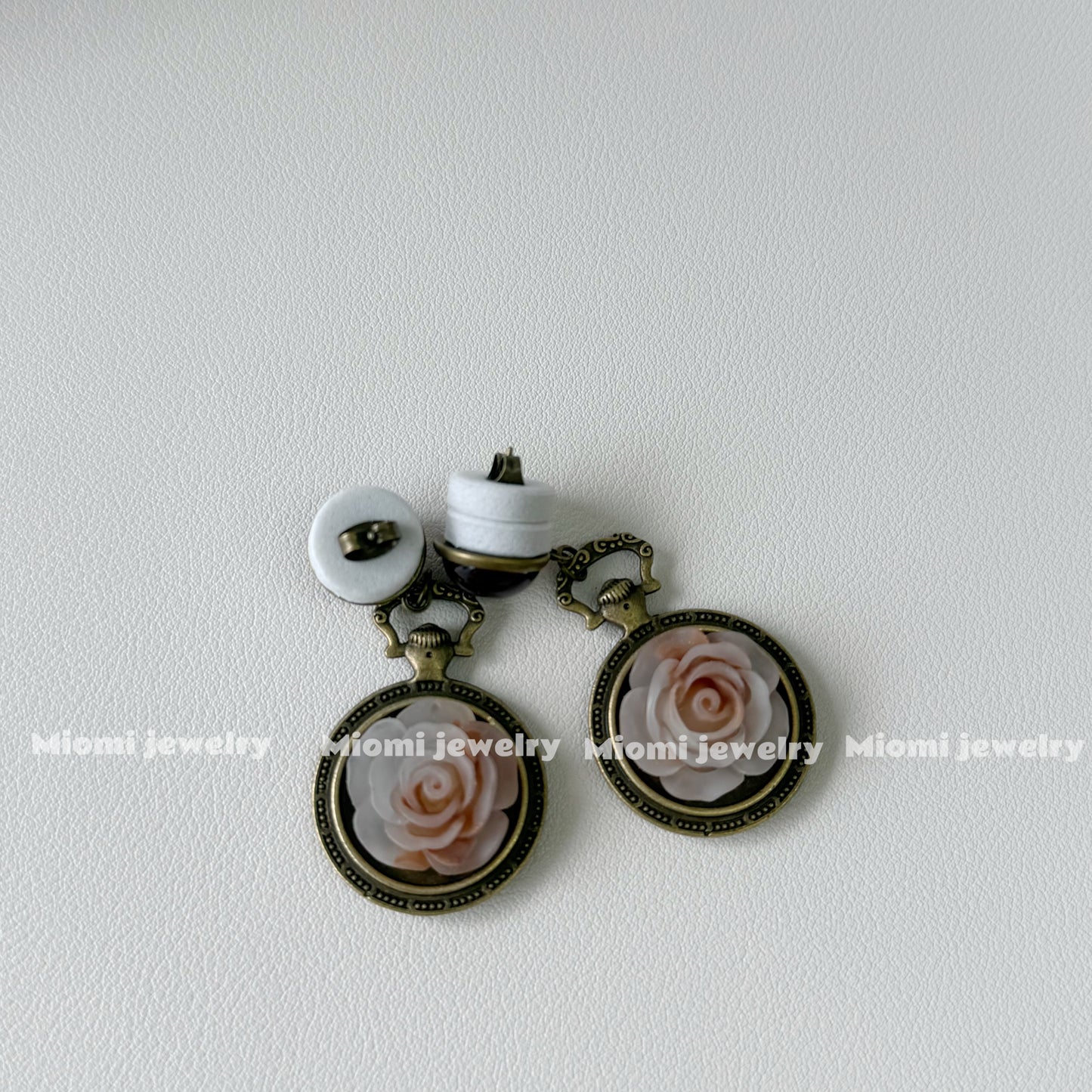 handmade vintage rose earring