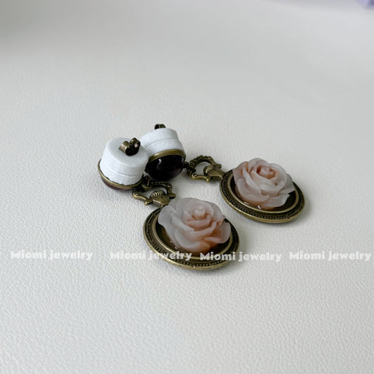 handmade vintage rose earring