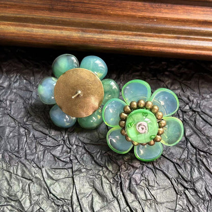 Miomi Vintage necklace green handmade flower necklace whimsical fairycore