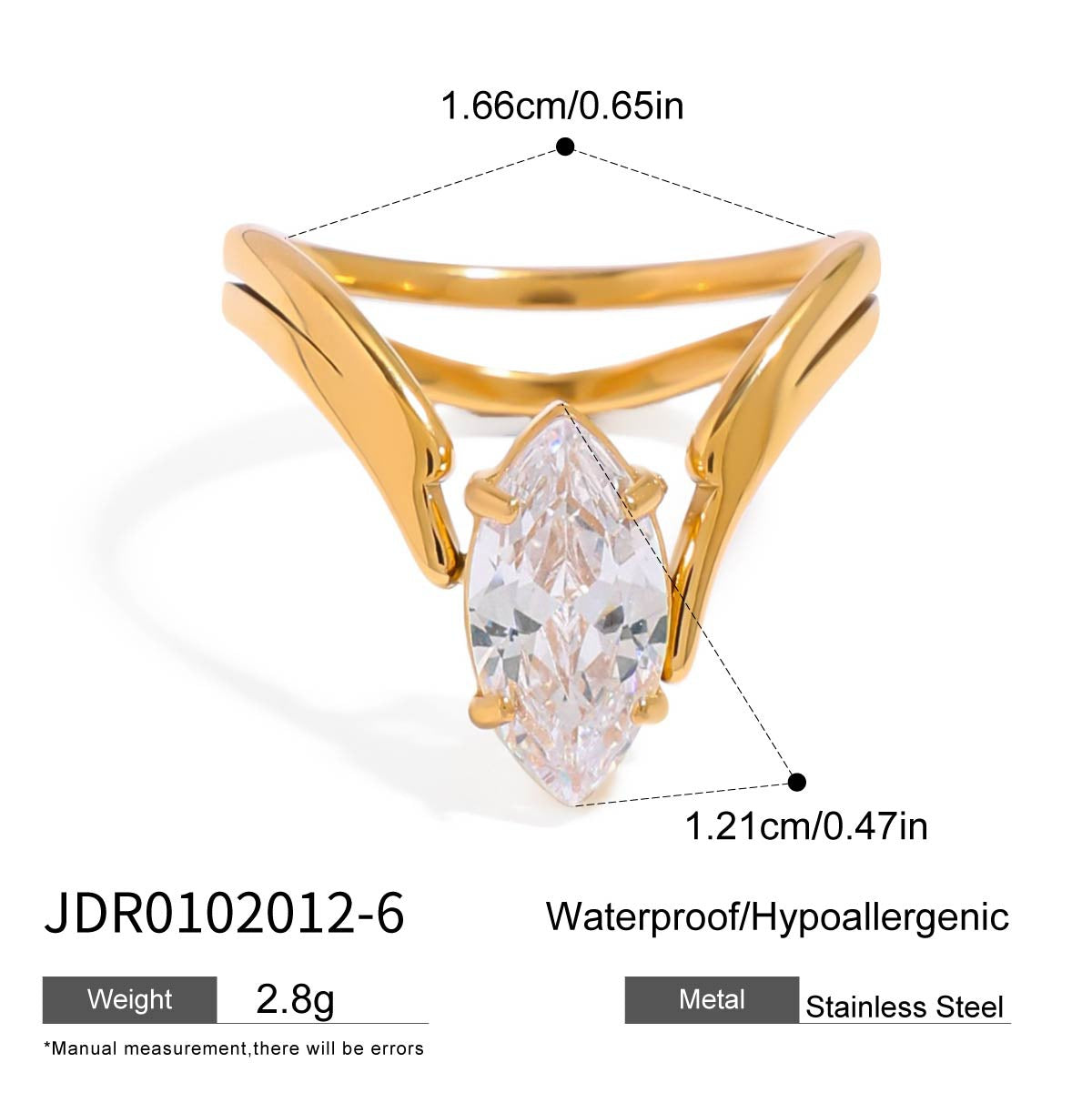 Zircon Ring Titanium Steel Non-Fading Jewelry for Women Light Luxury High-End Feel Ring Stainless Steel Jewelry