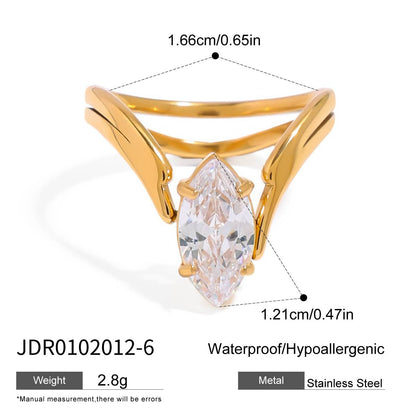 Zircon Ring Titanium Steel Non-Fading Jewelry for Women Light Luxury High-End Feel Ring Stainless Steel Jewelry