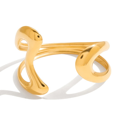 Gold Titanium Steel Bracelet Non-Fading Open Bangle Stainless Steel Jewelry for Women High-End Feel Jewelry Accessories