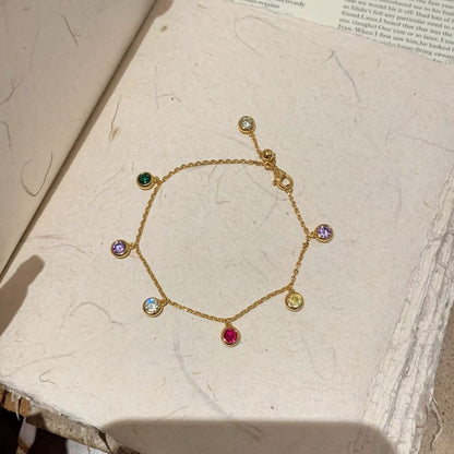 Summer Dopamine Colorful Bubble Bracelet Necklace Set Niche Design Sense Elegant Versatile Bracelet Collarbone Chain