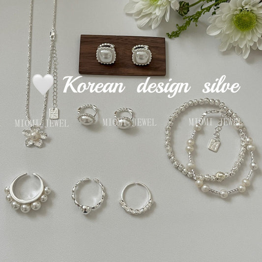 High-End Style Niche Silver Jewelry S925 Sterling Silver Personalized Pearl Jewelry Versatile Combination Set
