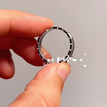 Pure Silver S925 Sugar Cube Chocolate Ring INS Niche Design Exquisite Minimalist Fashion