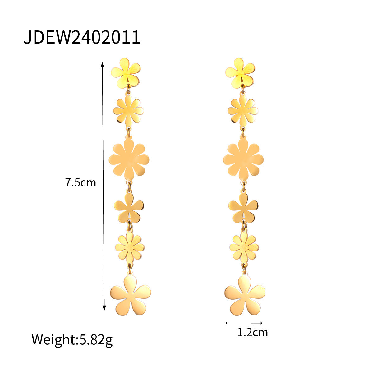 Stainless Steel Heart Necklace Simple High-End Earrings Non-Fading Titanium Steel Jewelry for Women