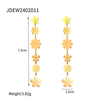 Stainless Steel Heart Necklace Simple High-End Earrings Non-Fading Titanium Steel Jewelry for Women