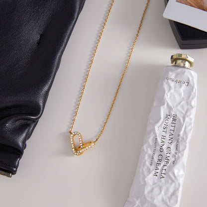 Titanium Steel Zircon Necklace Accessories for Women, Light Luxury High-End Clavicle Chain, Non-Fading Jewelry, Stainless Steel