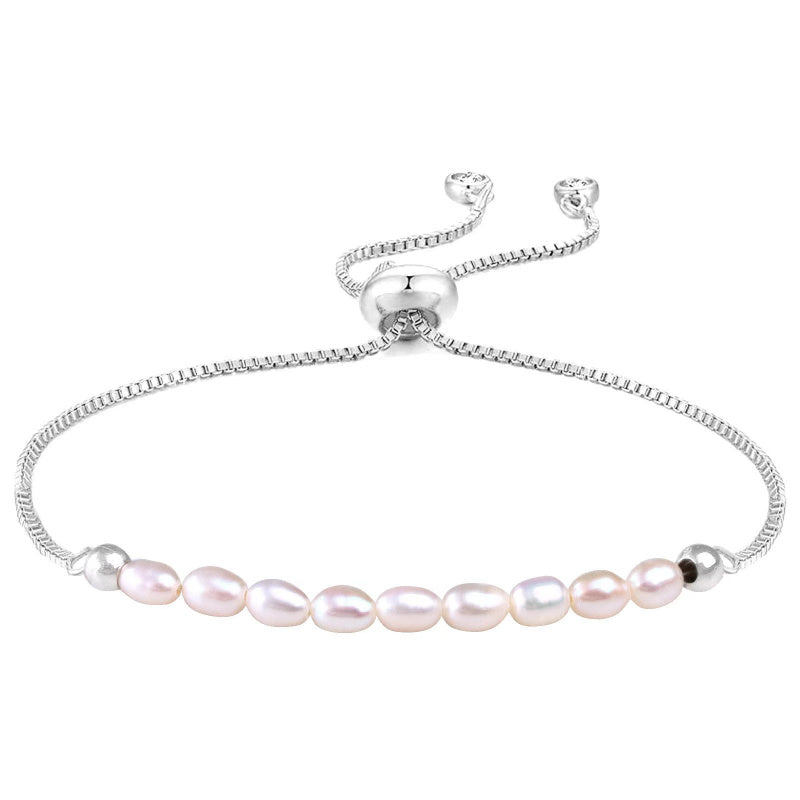 Niche Design Minimalist Freshwater Pearl Chain Stitching Bracelet Mother's Day Gift Versatile Adjustable Bracelet for Women