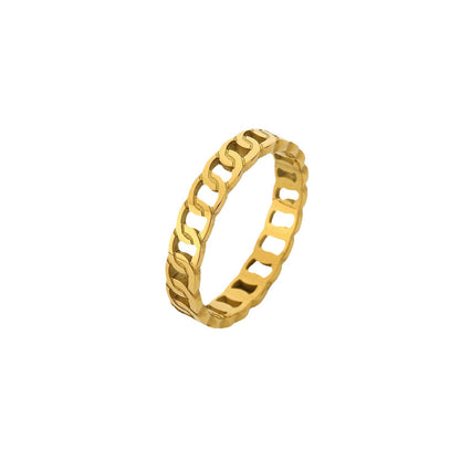 Stainless Steel Gold Ring Horn High-End Ins Titanium Steel Non-Fading Jewelry for Women Rings Accessories
