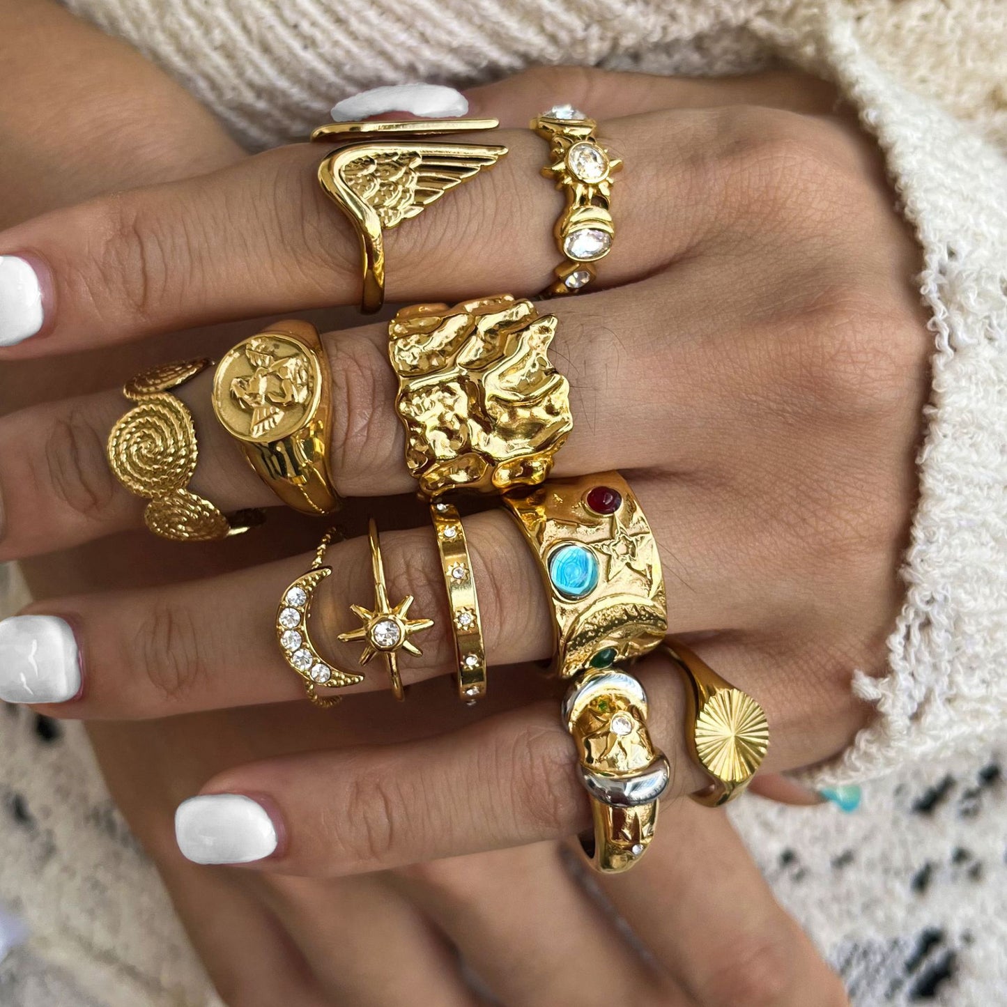 Titanium Steel Ring Vintage Light Luxury Ring Stainless Steel Jewelry for Women High-end Jewelry Non-fading Ring