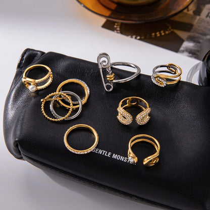 Original Design Paperclip Series Titanium Steel Ring Non-Fading Jewelry Stainless Steel Accessories High-End Feel