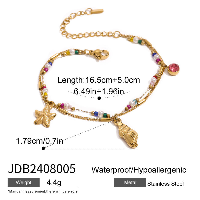 Stainless Steel Natural Stone Ocean DIY Bracelet High-end Personality Jewelry 18k Titanium Steel Accessories