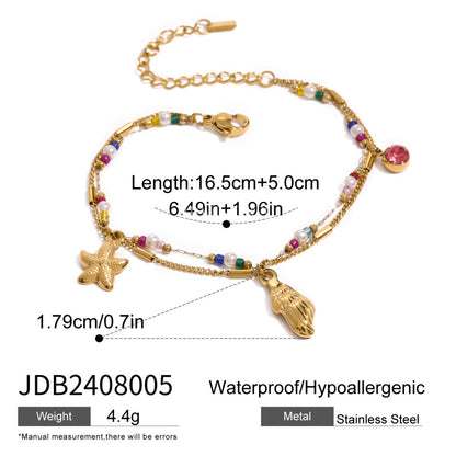 Stainless Steel Natural Stone Ocean DIY Bracelet High-end Personality Jewelry 18k Titanium Steel Accessories