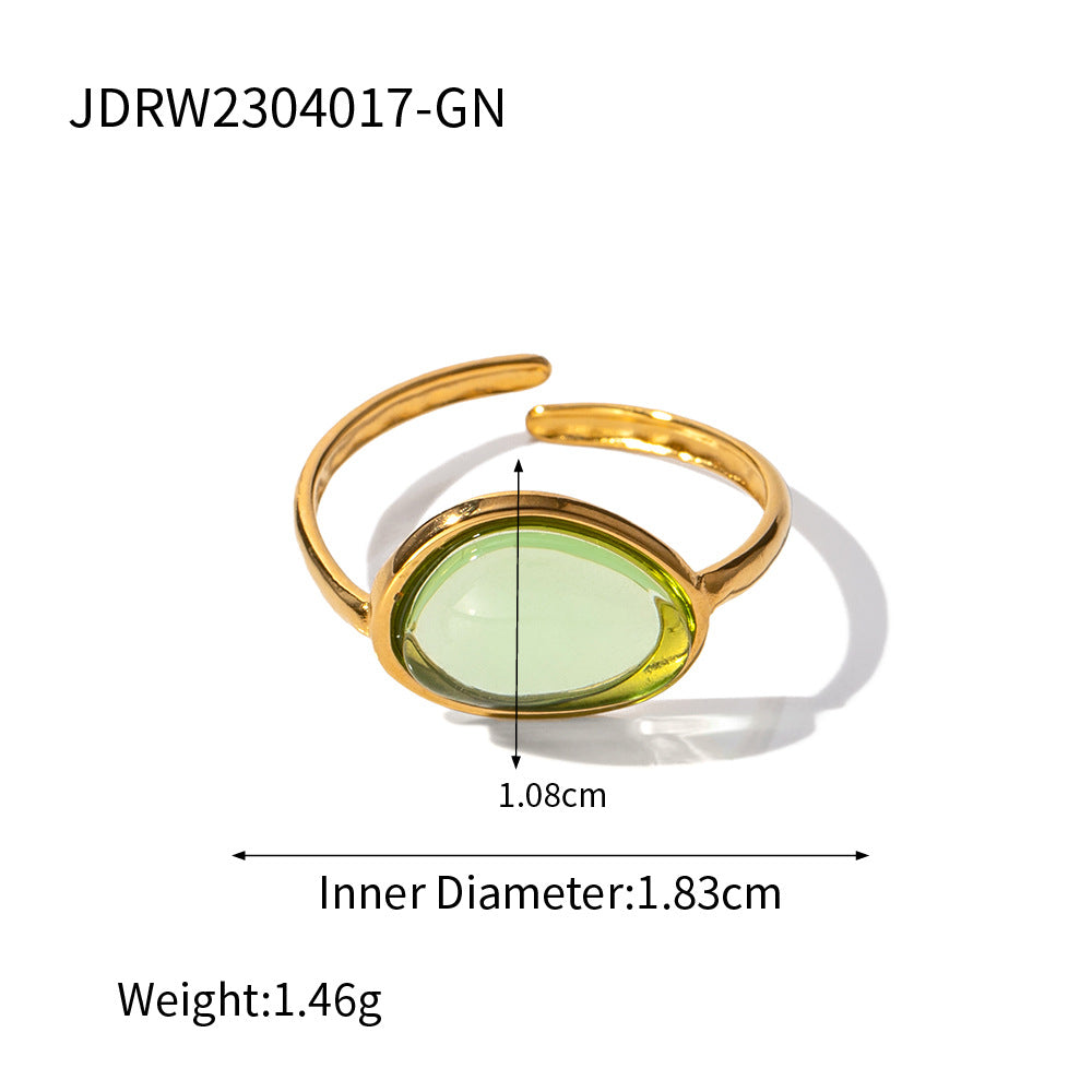 Zircon Titanium Steel Ring Light Luxury High-end Feel Hand Jewelry Non-fading Rings Stainless Steel Accessories