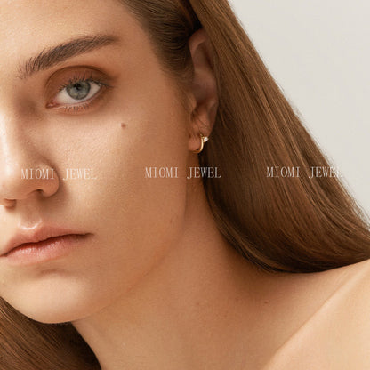 Simple Love ~ Full S925 Silver Plated 18K Gold Earrings Minimalist High-end Asymmetric Zircon Ear Clips Ear Jewelry