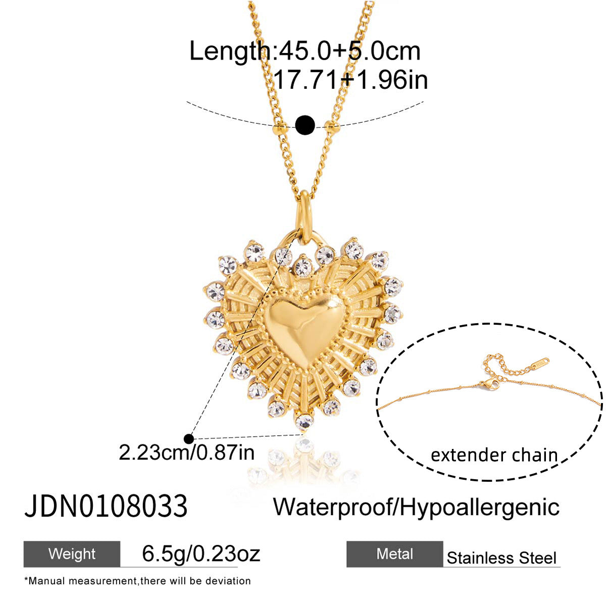 Heart Titanium Steel Necklace Accessories for Women, Non-Fading Jewelry, High-End Stainless Steel Light Luxury Accessories