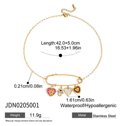 Titanium Steel Necklace with Unique Design, Sweater Chain, Light Luxury, High-End Feel, Stainless Steel Autumn Winter Accessories