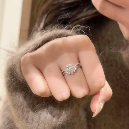 Light Luxury Style Super Sparkling Moissanite Ring for Women S925 Silver Full Diamond Set Ring Stackable Ring