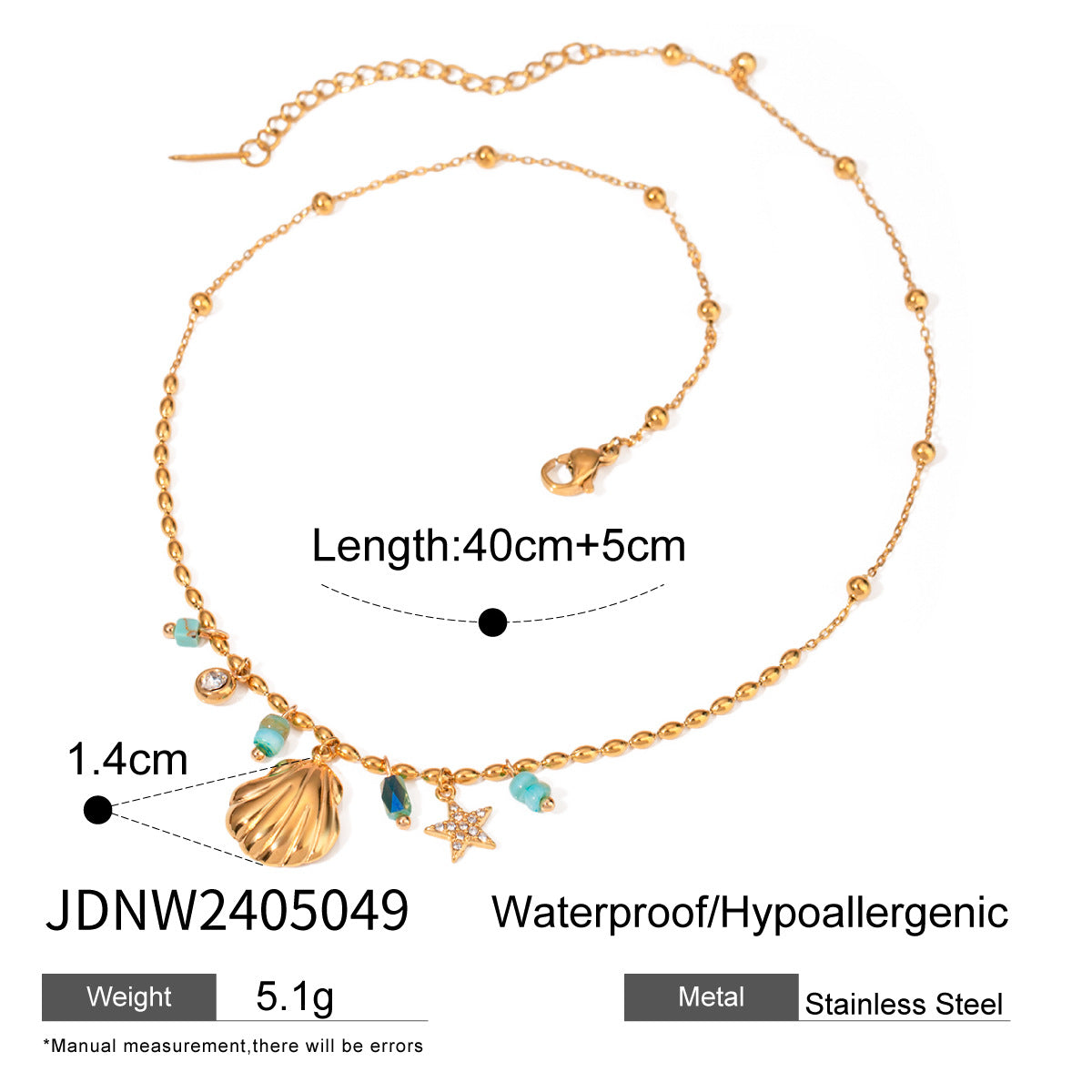 Titanium Steel Shell Necklace Light Luxury High-end Beach Vacation Style Collarbone Chain Stainless Steel Jewelry