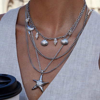 Starfish Titanium Steel Necklace Light Luxury High-end Clavicle Chain Stainless Steel Jewelry Non-fading Hot Item