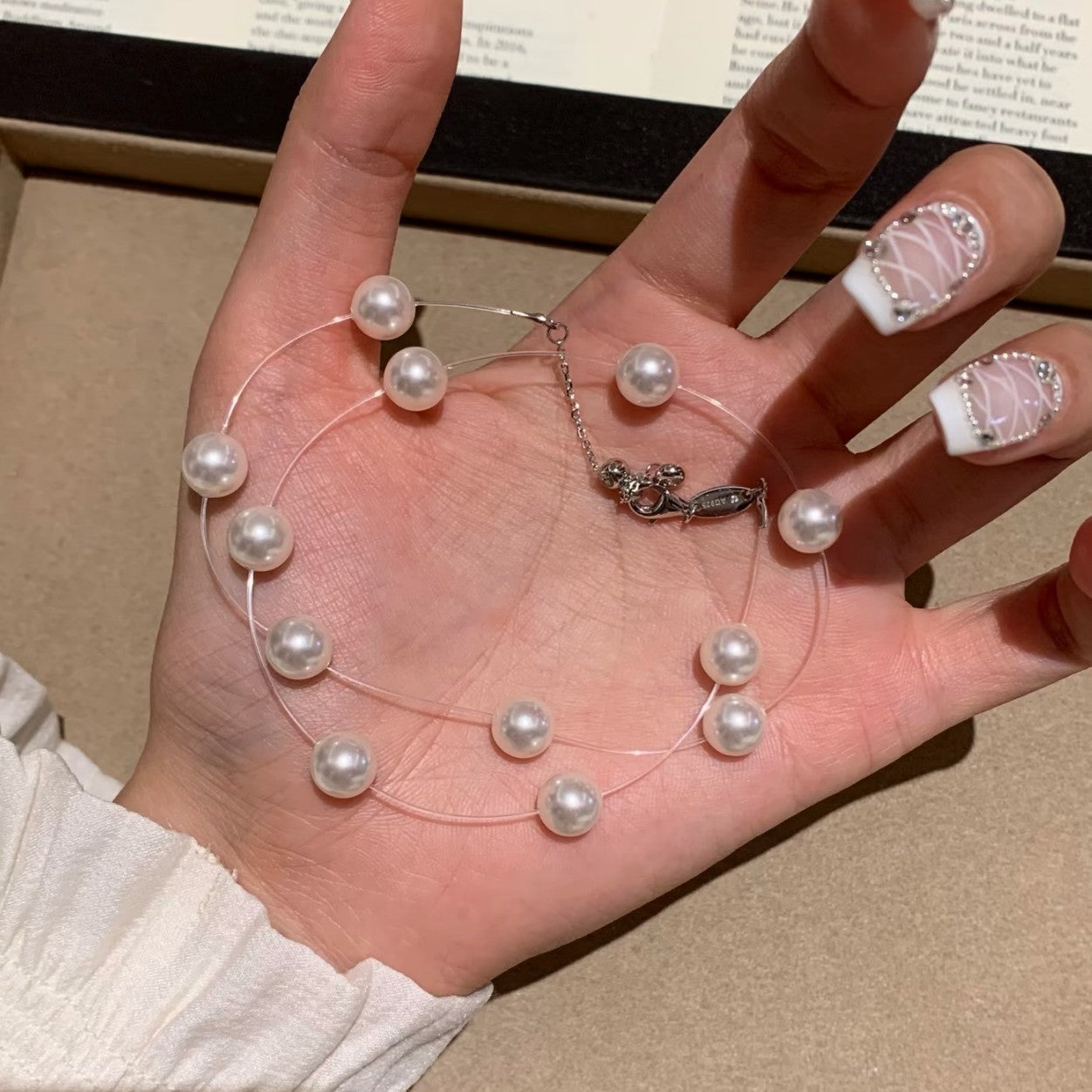 Light Luxury Niche French Retro Classic Versatile High-End Elegant Starfish Fish Line Pearl Necklace Collarbone Chain