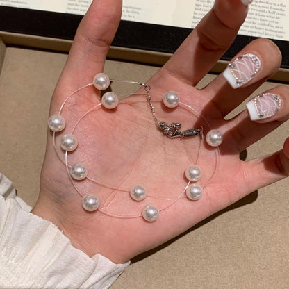 Light Luxury Niche French Retro Classic Versatile High-End Elegant Starfish Fish Line Pearl Necklace Collarbone Chain