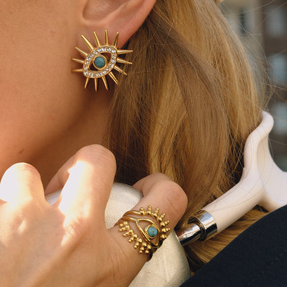 Devil's Eye Titanium Steel Earrings Luxury High-end Jewelry Stainless Steel Accessories Hot Item