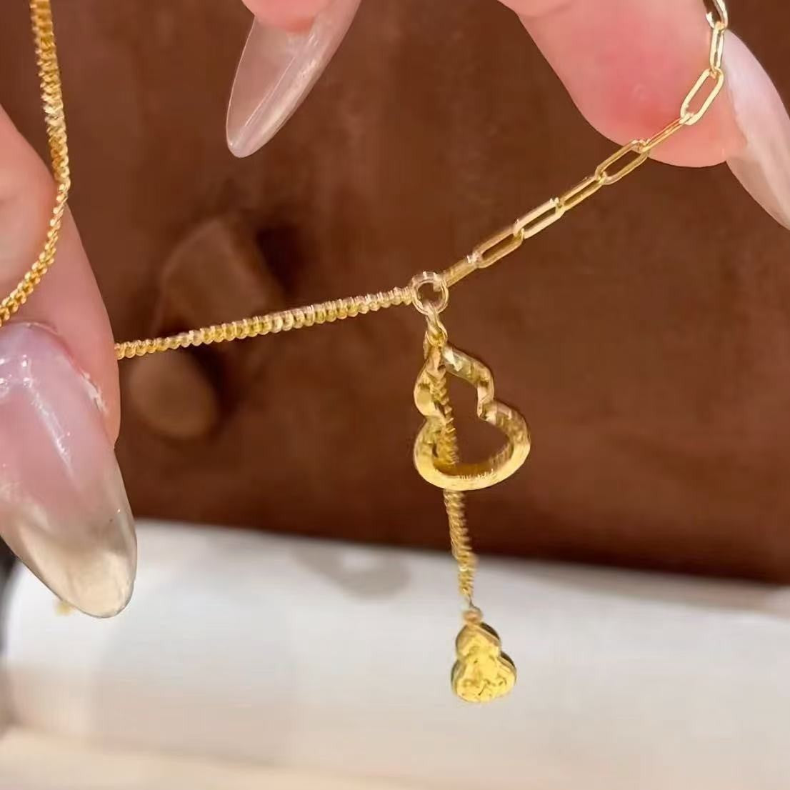 CNC Craft Ice Crushed Gourd AB Style Necklace and Earring Set Light Luxury Exquisite Niche Design Versatile