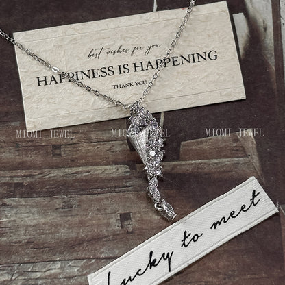 S925 Sterling Silver Brilliant Galaxy Brushed Silver Zircon Necklace for Women 2025 Light Luxury Niche High-end Clavicle Chain