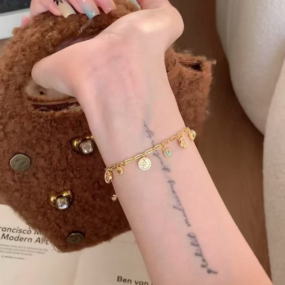 Peaceful Joy Colorful Treasure Dopamine Bracelet Necklace Set Niche Design Simple Petite Versatile Collarbone