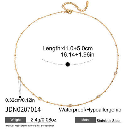 Slim Waist Titanium Steel Necklace Light Luxury Fortune Bead Collarbone Chain Baojia Stainless Steel Jewelry for Women with a Sense of Sophistication