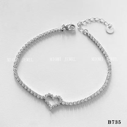 Stackable Irregular Texture Heart Jewelry Set Stainless Steel Vacuum Plating Non-Fading Autumn Winter Bracelet Bangle