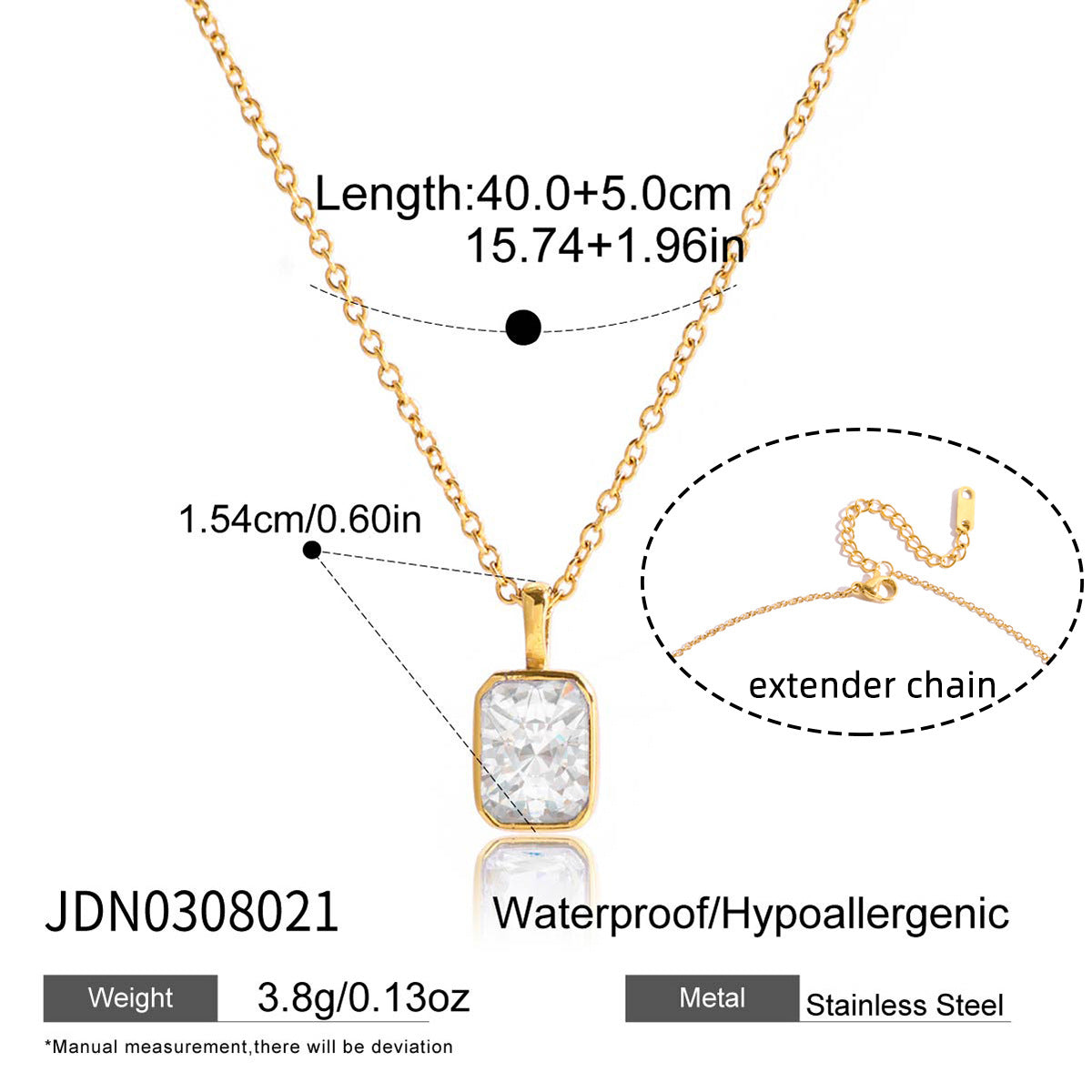 18k Titanium Steel Zircon Necklace Light Luxury High-end Clavicle Chain Non-fading Jewelry Stainless Steel Accessories