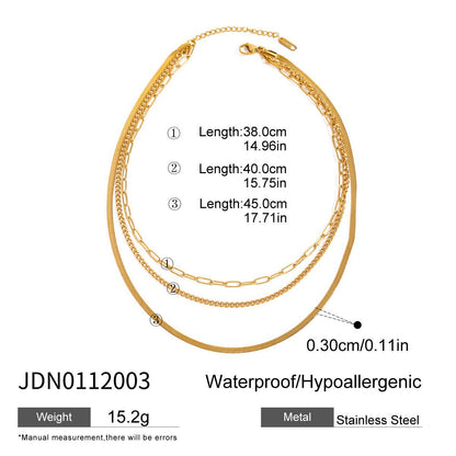 Three-layer Stacked Titanium Steel Necklace Accessories for Women, Light Luxury High-end Clavicle Chain Stainless Steel Jewelry