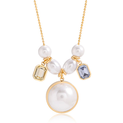 Titanium Steel Imitation Pearl Necklace Accessories Women's Stainless Steel Jewelry High-Quality Non-Fading Collarbone Chain