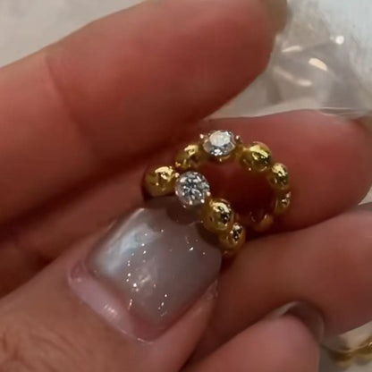 S925 Sterling Silver High Carbon Diamond Bead Earrings for Women, Unique Design Versatile Earrings