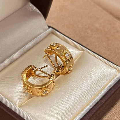 Bujia Style Brushed Craft Earrings Exquisite High-end Vintage Temperament Niche Design Versatile