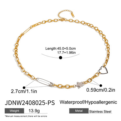 Stainless Steel Heart Necklace Simple High-End Earrings Non-Fading Titanium Steel Jewelry for Women