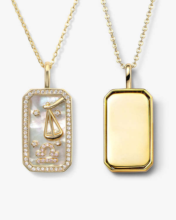 Engraved Zodiac Necklace 12 Constellations Inlaid Diamond Pendant Colorful Birthstone Zircon Collarbone Chain Color Retention