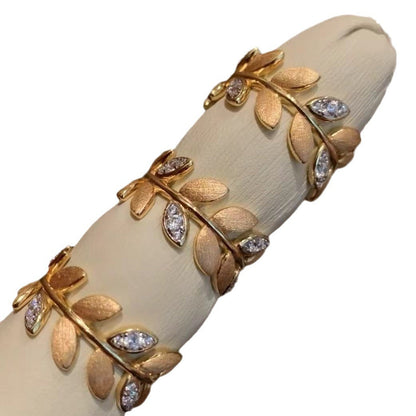 Italian Vintage Brushed Light Luxury High-End Jewelry 925 Sterling Silver Brushed Craft Forged Leaf Ring New Model