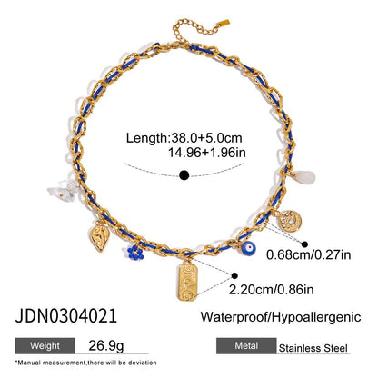 Colorful Rope Titanium Steel Necklace Light Luxury High-end Clavicle Chain Hot-selling Stainless Steel Jewelry Non-fading