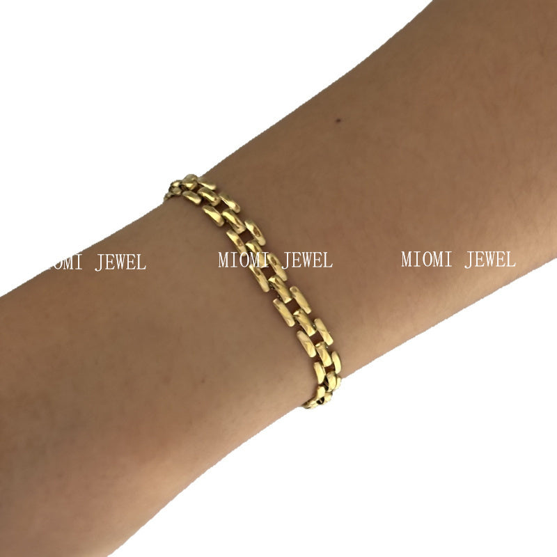 2025 New Stainless Steel Bracelet Hot-Selling Luxury High-End Micro-Paved Zirconia High-Grade Women's Bracelet