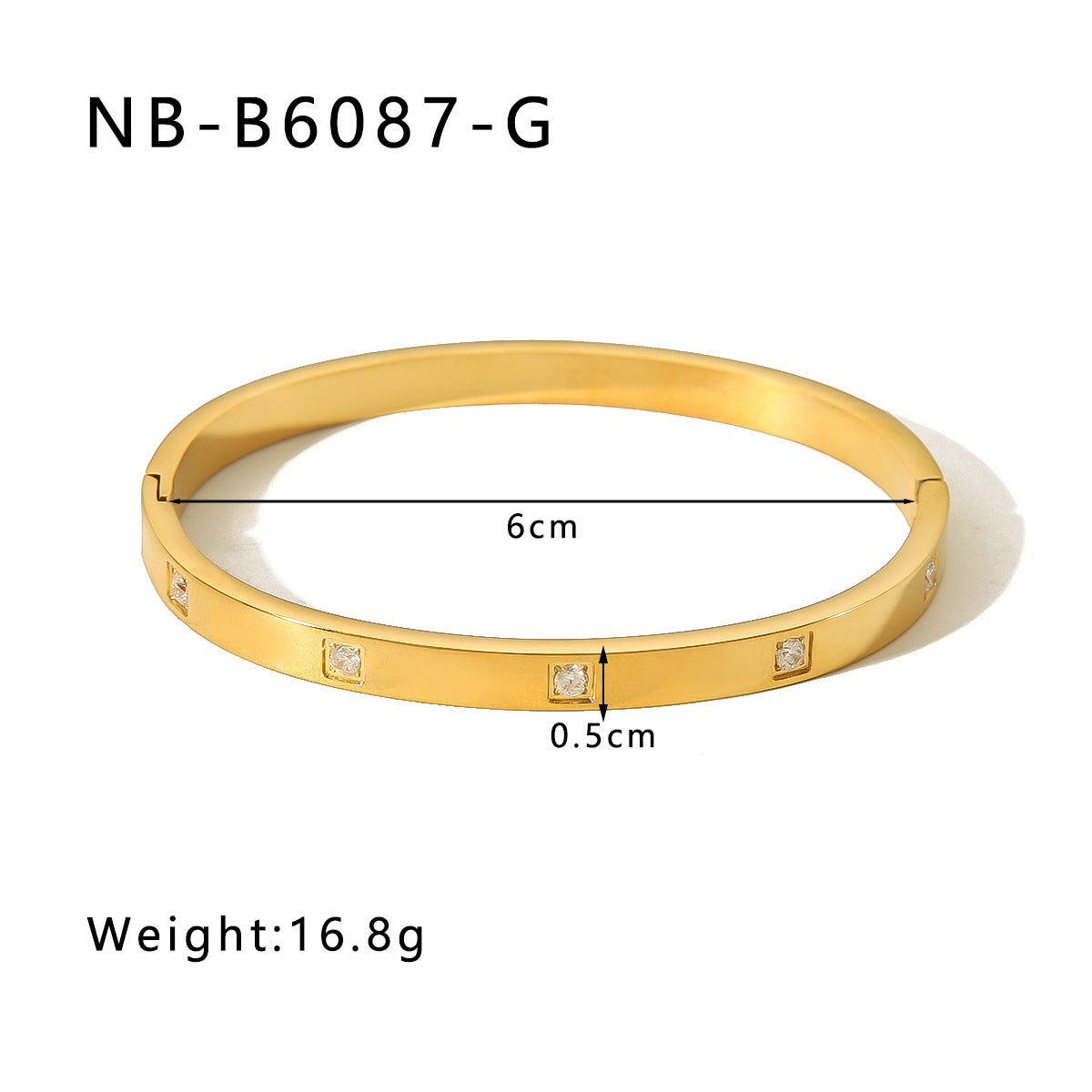 Hot-Selling Zircon Heart-Shaped Quadrilateral Geometric White Zircon Green Zircon Titanium Steel Real Gold Plated Color-Retaining Jewelry Bracelet