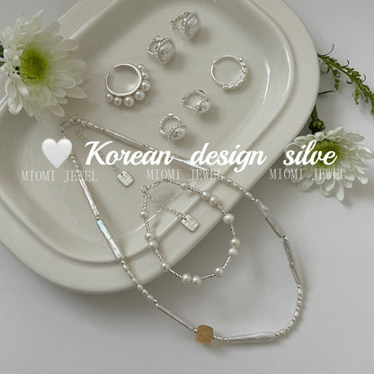 High-End Style Niche Silver Jewelry S925 Sterling Silver Personalized Pearl Jewelry Versatile Combination Set